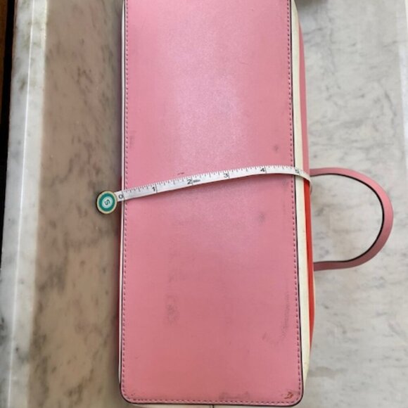 KATE SPADE New York Zina Red Pink White Stripe Large Coated Canvas Tote … - Picture 17 of 17